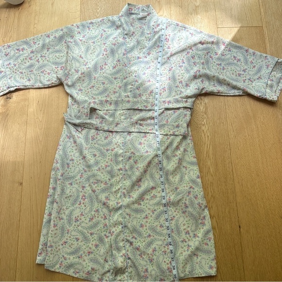 VINTAGE CLAUDEL FLORAL PASTEL PRINTED ROBE - S - Picture 6 of 11